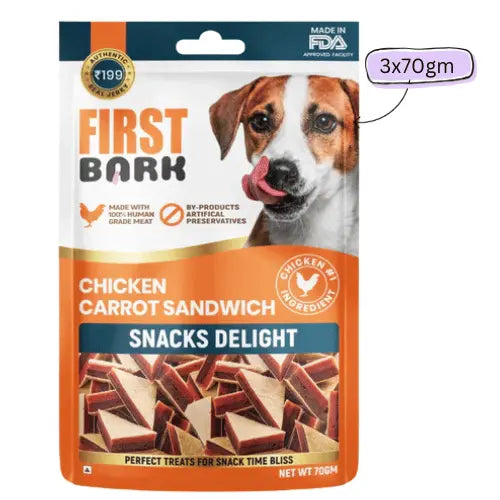 First Bark Chicken and Carrot Sandwich Jerky Dog Treat