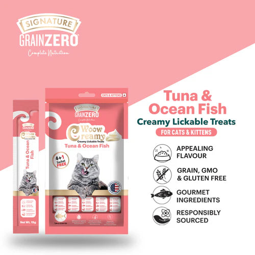 Signature Grain Zero Tuna and Ocean Fish Lickable Creamy Cat Treats