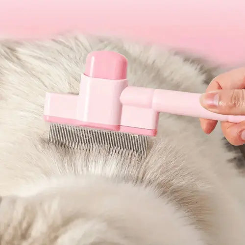 Pet Grooming Comb with Easy Release Button Slicker Brush for Dogs & Cats