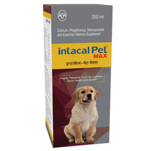 Intas Intacal Pet Max Calcium & Multivitamin Supplement for Dogs and Cats (250ml)