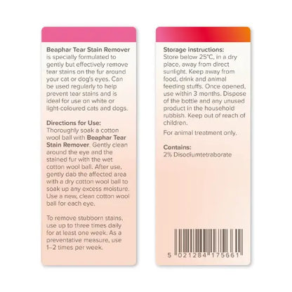 Beaphar Tear Stain Remover Liquid for Dogs & Cats – 50ml