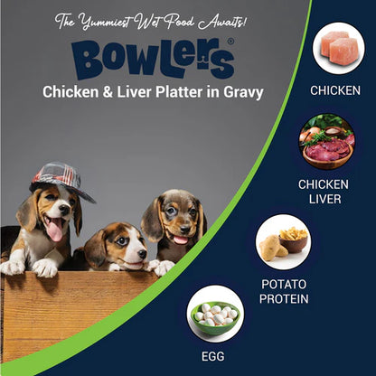 Bowlers Chicken and Liver Recipe in Gravy Puppy Dog Wet Food Pack 5+1