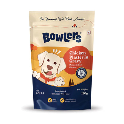 Bowlers Adult Chicken Recipe in Gravy Dog Wet Food Pack 5+1