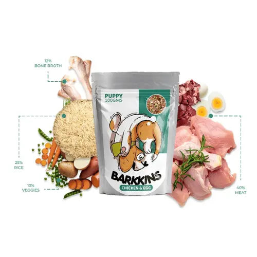 Barkkins Natural Chicken & Egg Meal for Puppies 100gm