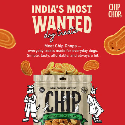 chip chops chicken codfish dog treats