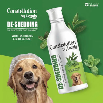 Lozalo De-Shedding Dog Shampoo 300 ml – Sulphate-Free with Tea Tree Oil & Mint