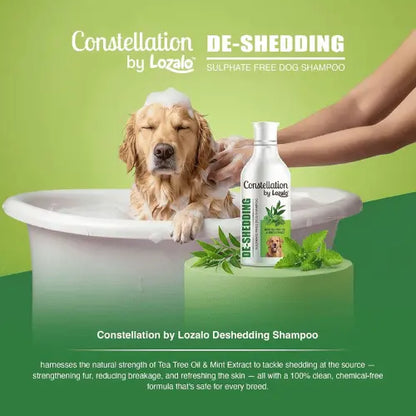 Lozalo De-Shedding Dog Shampoo 300 ml – Sulphate-Free with Tea Tree Oil & Mint