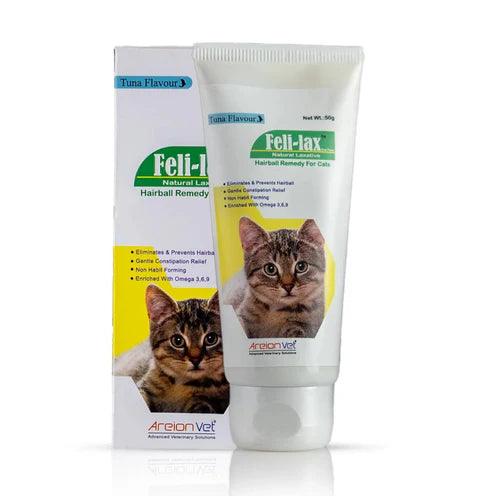 Areion Vet Feli Lax Natural Laxative Paste Hairball Remedy for Cats & Kittens (50g)