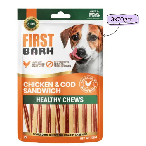 First Bark Chicken & Cod Sandwich Dog Treats
