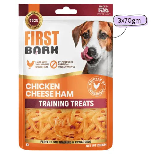 First Bark Chicken Cheese Ham Training Dog Treat