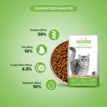 Signature Grain Zero Chicken & Vegetable Adult Cat Dry Food For All Breeds