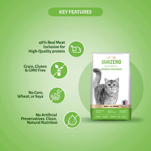 Signature Grain Zero Chicken & Vegetable Adult Cat Dry Food For All Breeds