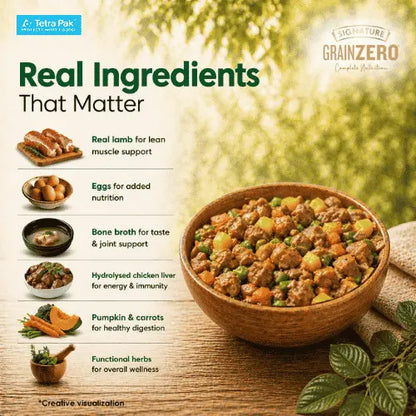 Grain Zero Dog Fresh Food Tetra Pak Lamb & Vegetables for Adult & Puppy (150g)