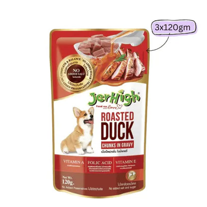 JerHigh Roasted Duck In Gravy Adult Wet Dog Food - 120g