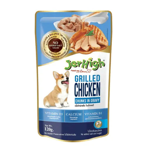 JerHigh Grilled Chicken In Gravy Adult Wet Dog Food - 120g