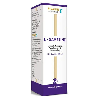 Vivaldis L-Sametine Syrup 200 ml for Dogs & Cats – Neurological Health Supplement