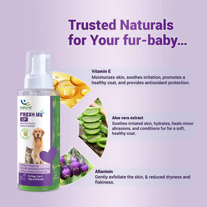 Natural Remedies Fresh Me Up Waterless Dry Shampoo for Dogs and Cats