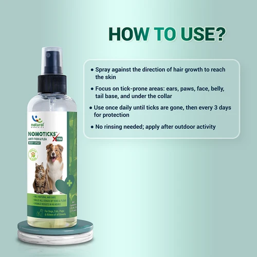 Natural Remedies Nomo Ticks Body Spray for Dogs & Cats