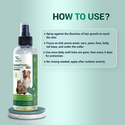 Natural Remedies Nomo Ticks Body Spray for Dogs & Cats