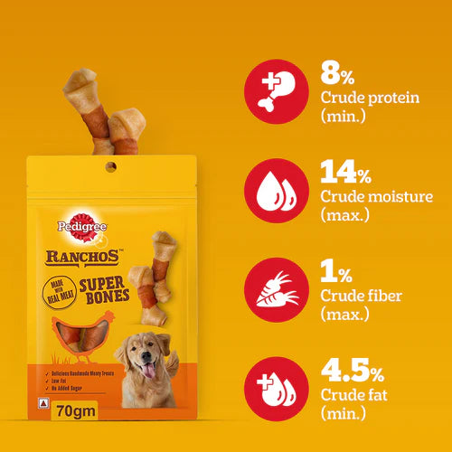 Pedigree Ranchos Super Bones Chicken & Milk Dog Treats