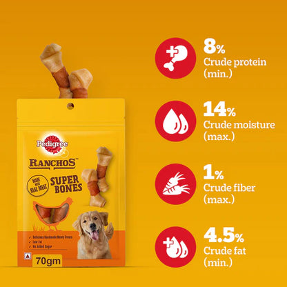 Pedigree Ranchos Super Bones Chicken & Milk Dog Treats