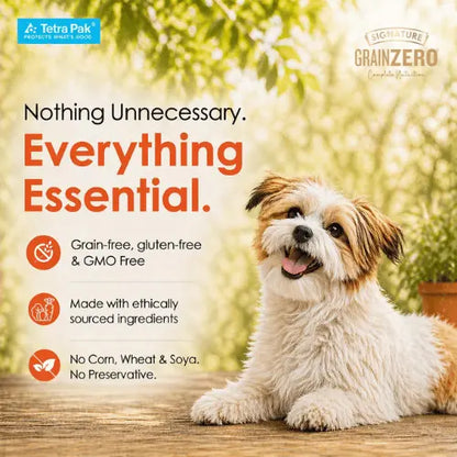 Grain Zero Dog Fresh Food Tetra Pak Real Chicken, Egg & Pumpkin for Adult & Puppy (150g)