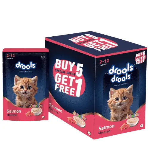 Drools Salmon Mousse Kitten Wet Food 80g (5+1 Pack)
