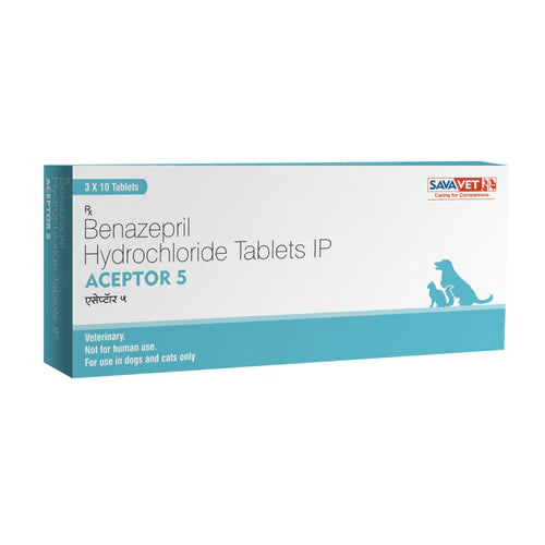 Savavet Aceptor (Benazepril Hydrochloride) 5mg Tablets for Dogs & Cats (10 Tablets)