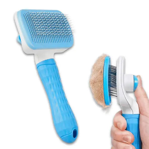 Smarty Pet Self Clean Slicker Brush Rectangle Thin Pin for Dogs & Cats