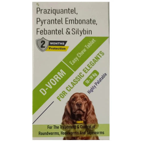 Sihil D Vorm Tablets Dewormer for Dogs 10–19kg | Broad Spectrum Chewable Dewormer