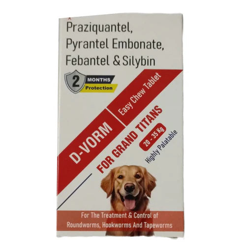 Sihil D Vorm Tablets Dewormer for Dogs 20–35kg