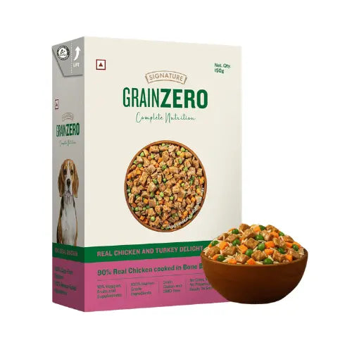 Grain Zero Dog Fresh Food Tetra Pak Real Chicken & Turkey for Adult & Puppy (150g)