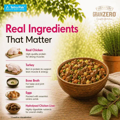 Grain Zero Dog Fresh Food Tetra Pak Real Chicken & Turkey for Adult & Puppy (150g)