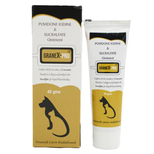 Sihil GraneX Pro Ointment (Povidone Iodine & Sucralfate) Antiseptic & Wound Healing for Dogs & Cats