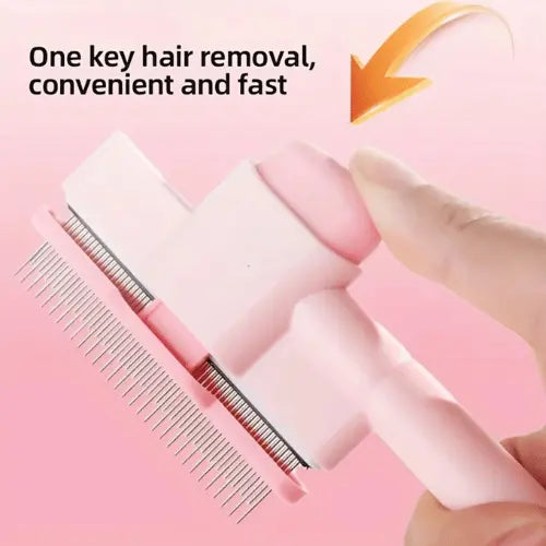 Pet Grooming Comb with Easy Release Button Slicker Brush for Dogs & Cats