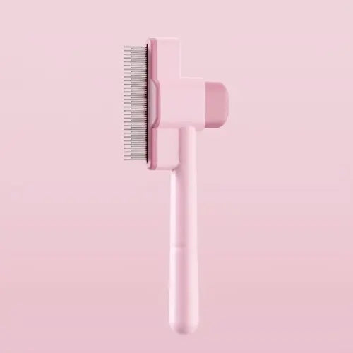 Pet Grooming Comb with Easy Release Button Slicker Brush for Dogs & Cats