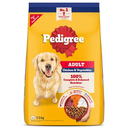 Pedigree Chicken and Vegetables Adult Dog Dry Food Dog Pedigree 5.5kg 