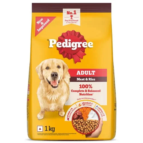 Pedigree Meat and Rice Adult Dog Dry Food pack