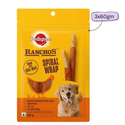 Pedigree Ranchos Spiral Wrap Chicken & Smokey Lamb Dog Treats