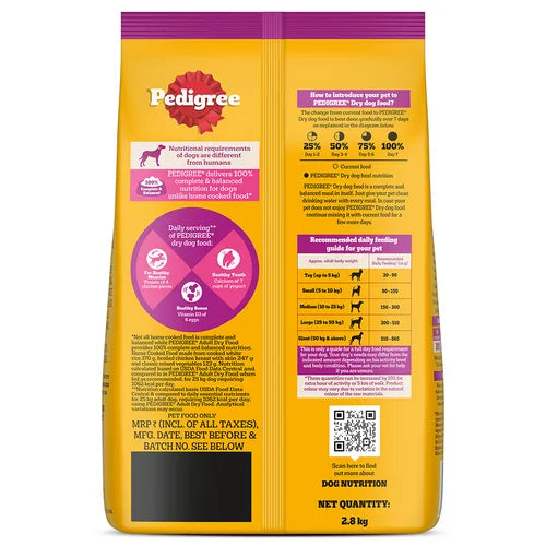 Pedigree Chicken Biryani Flavour Adult Dog Dry Food pack