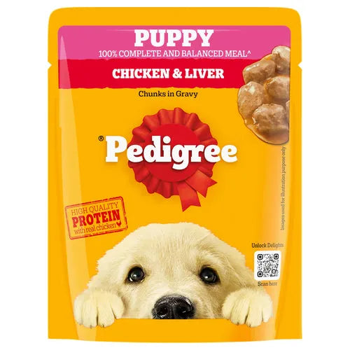 Pedigree puppy wet dog food chicken gravy