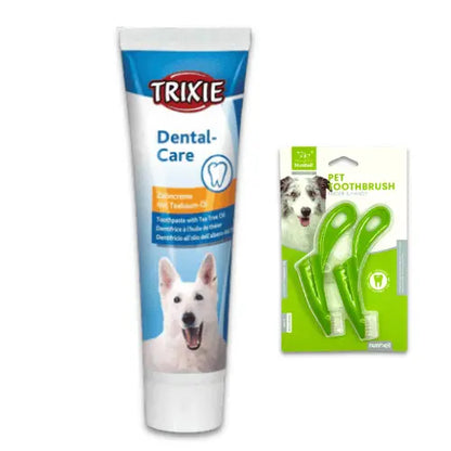 Trixie Toothpaste with Tea Tree Oil and Toothbrush for Dogs