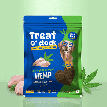 Natural Remedies Treat O'Clock Hemp with Chicken Meat Treats for Dogs