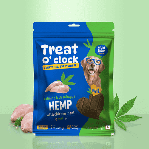 Natural Remedies Treat O'Clock Hemp with Chicken Meat Treats for Dogs
