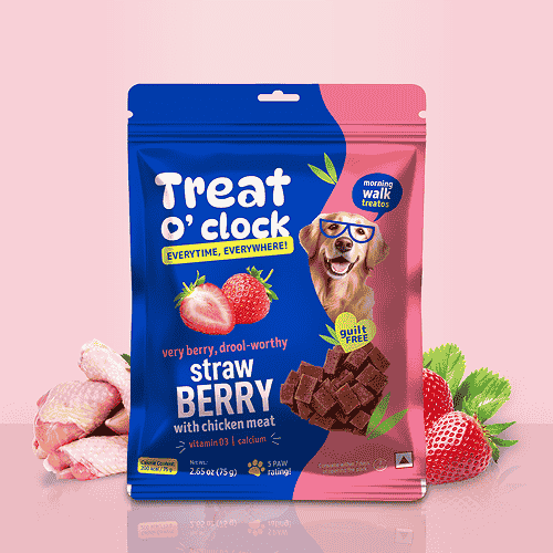 Natural Remedies Treat O'Clock Strawberry with Chicken Meat Treats for Dogs